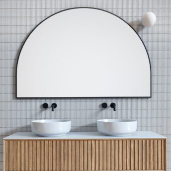 Arch Metal Frame Bathroom Mirror Black - 100cm x 150cm