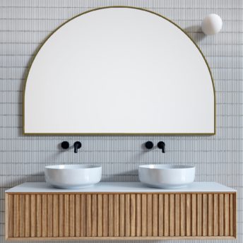 Arch Metal Framed Bathroom Mirror Satin Brass - 100cm x 150cm