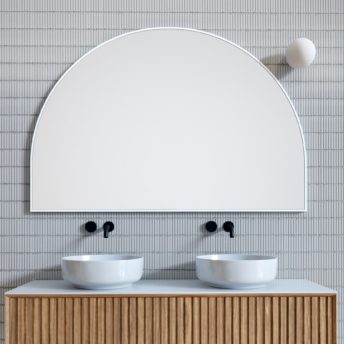 Arch Metal framed Bathroom Mirror White - 100cm x 150cm