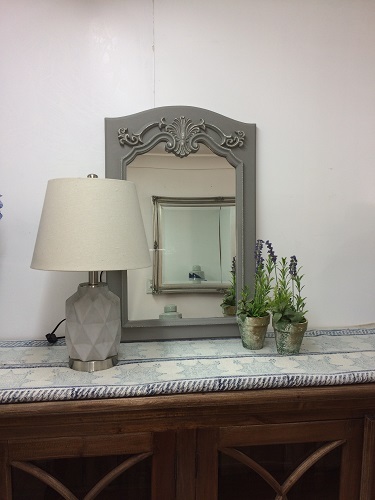 Margaret Distressed Grey Vintage Wall Mirror