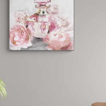 Perfume with Flowers Wall Art Canvas