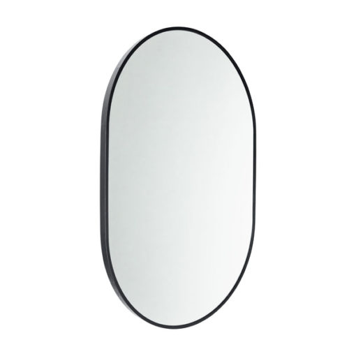 Luxe Sofia Oblong Matt Black Metal Frame Bathroom Mirror