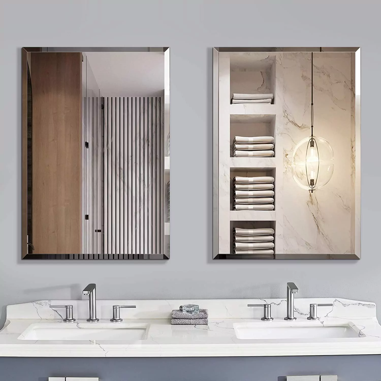 Rectangular Beveled Bathroom Mirror