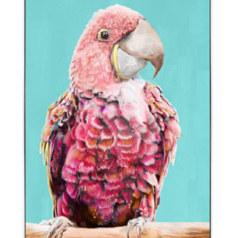 Pink Parrot Wall Art Canvas 60 cm X 90 cm