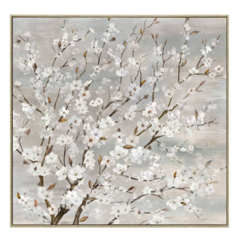 White Blossom Wall Art Canvas 80cm x 80cm