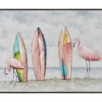 Pink Flamingos Wall Art Canvas