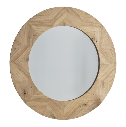 Milan Wooden Round Mirror