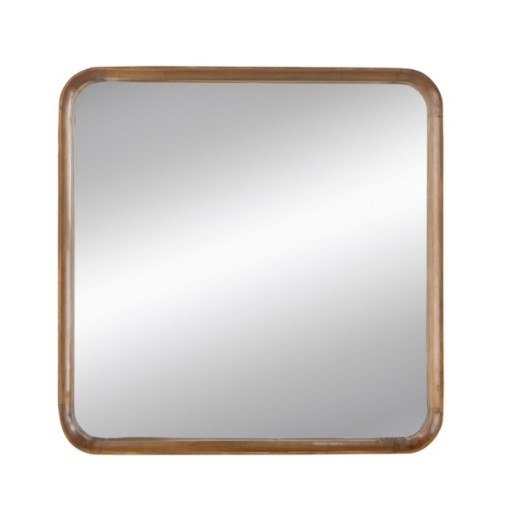 Square Pine Wood Mirror