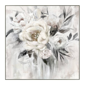 White Flower Wall Art Canvas