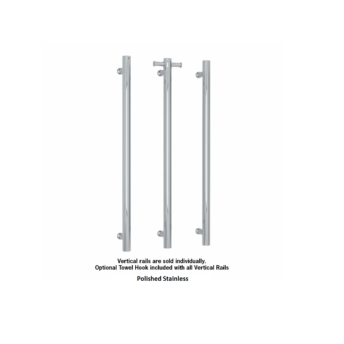 Straight Round Vertical Single Heated Towel Rail Range