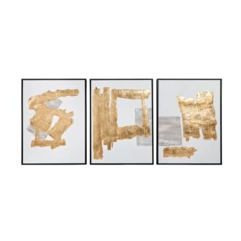 Golden Abstract Canvas Oil Painting Set