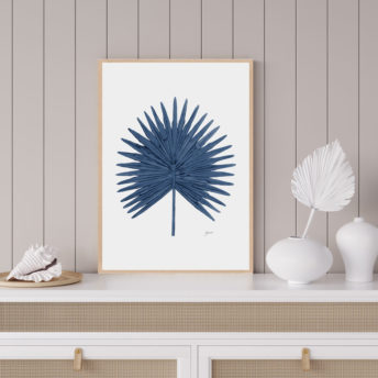 Fan-Palm-Living-in-Navy-Blue-Fine-Art-Print-LifeStyle1