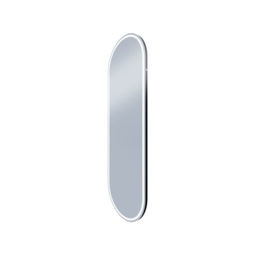 Great Great Gatsby Pill Shaped LED Mirror in Matt Black Frame - 60cm x 180cm