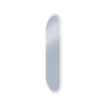 Great Great Gatsby Pill Shaped LED Mirror in Matt White Frame - 60cm x 180cm