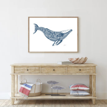 Harry-the-Humpback-Whale-in-Navy-Blue-Fine-Art-Print-LifeStyle