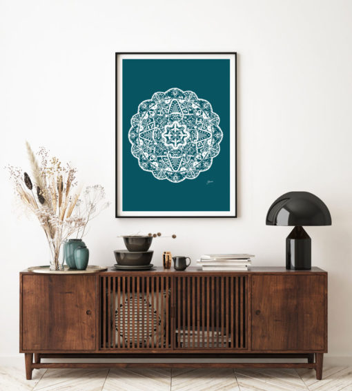 Marrakesh-Mandala-in-Teal-Solid-Fine-Art-Print-LifeStyle2