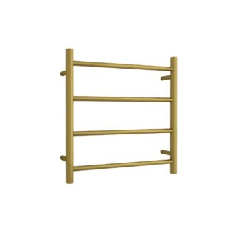 Brushed Gold Round Ladder Heated Towel Rail