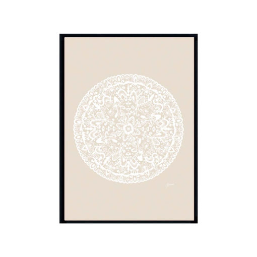 Sahara-Mandala-in-Ivory-Solid-Fine-Art-Print-Black