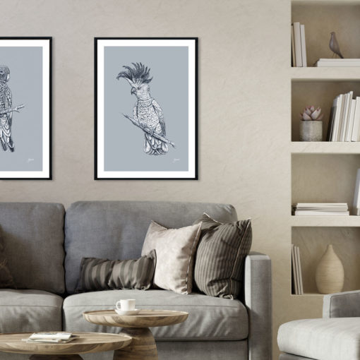Sulphur-Crested-Cockatoo-Australian-Bird-in-Blue-Fine-Art-Print-LifeStyle-1