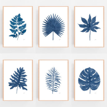 Tropical-Fine-Living-Leaf-in-Navy-Blue-Fine-Art-Print-LifeStyle2