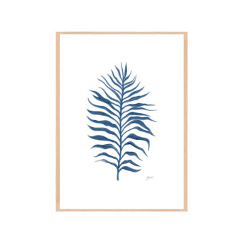 Tropical-Fine-Living-Leaf-in-Navy-Blue-Fine-Art-Print-Natural