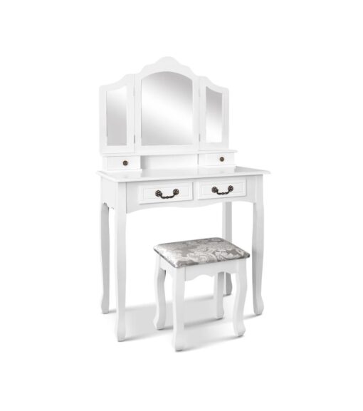 Amelie Dressing Table with Mirror White