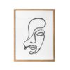Lady Face Line Drawing Framed Print Wall Art