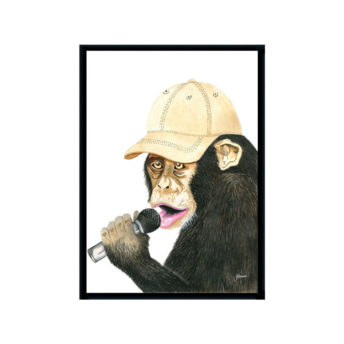 Alfie-the-Singing-Monkey-Fine-Art-Print-Black