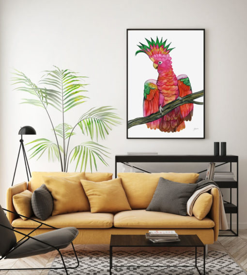 Miranda-the-Colourful-Cockatoo-Fine-Art-Print-LifeStyle2