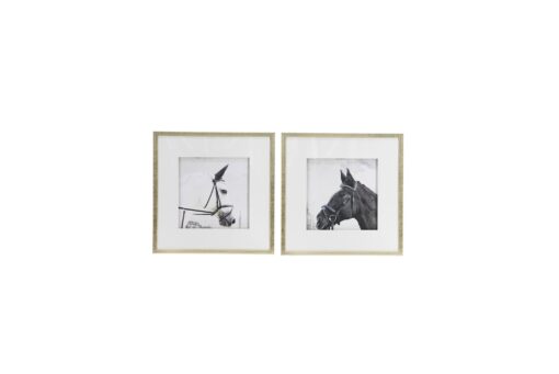 Black and White Horse Framed Prints Set of 2