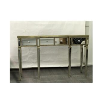 Antique Ribbed Mirrored Console