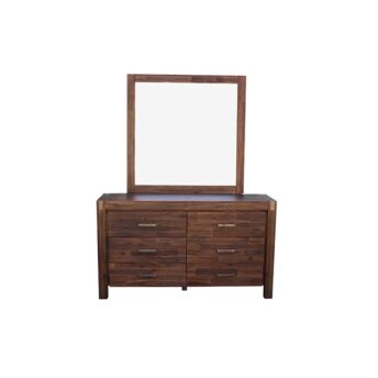 Nour Dresser With Mirror in Chocolate Colour