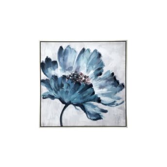Blue Floral Hand-painted Wall Art Canvas