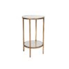 Mirrored Cocktail Side Table Petite Antique Gold