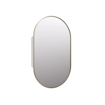 Anya Pill Shape Mirror Cabinet Satin Brass