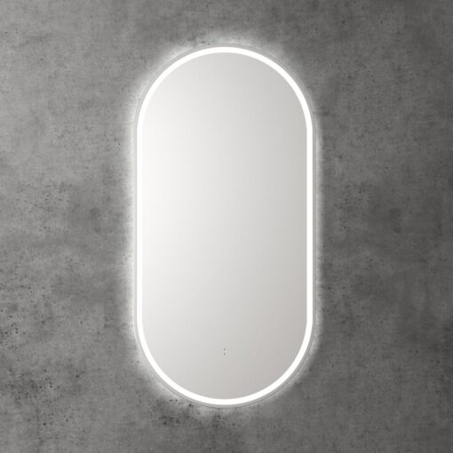 Touchless LED Pill Mirror with Brushed Nickel Frame
