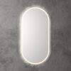 Touchless LED Pill Mirror with Brushed Gold Frame