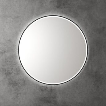 Touchless LED Round Mirror with Matt Black Frame