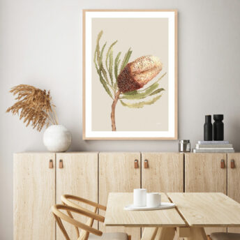 Banksia-Native-Living-Art-Flower-2-in-Ivory-Fine-Art-LifeStyle1