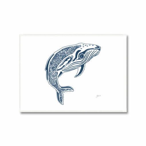 Henry-the-Humpback-Whale-in-Navy-Blue-Fine-Art-Print-White