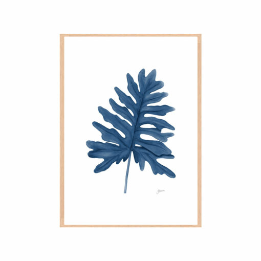 Philodendron-Living-in-Navy-Blue-Fine-Art-Print-Tas