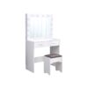 Francesca Vanity Set White with Lighted Mirror and Stool