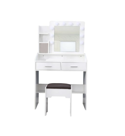 Devon Vanity Set with Shelves White