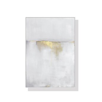 White and Gold Abstract Wall Art Canvas