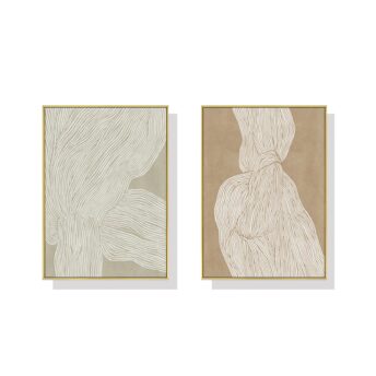 Set of 2 Abstract Line Wall Art Canvas