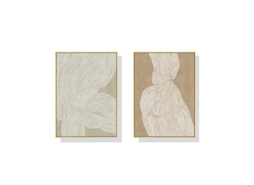 Set of 2 Abstract Line Wall Art Canvas