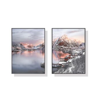 Set of 2 Norway Nordic Wall Art Canvas