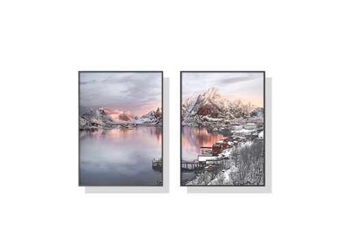 Set of 2 Norway Nordic Wall Art Canvas