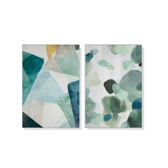 Set of 2 Abstract Green Marble Wall Art Canvas