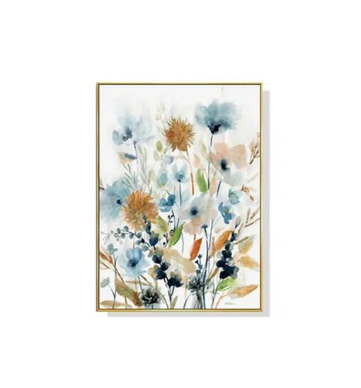 Blooming Flowers Watercolour Style Wall Art Canvas